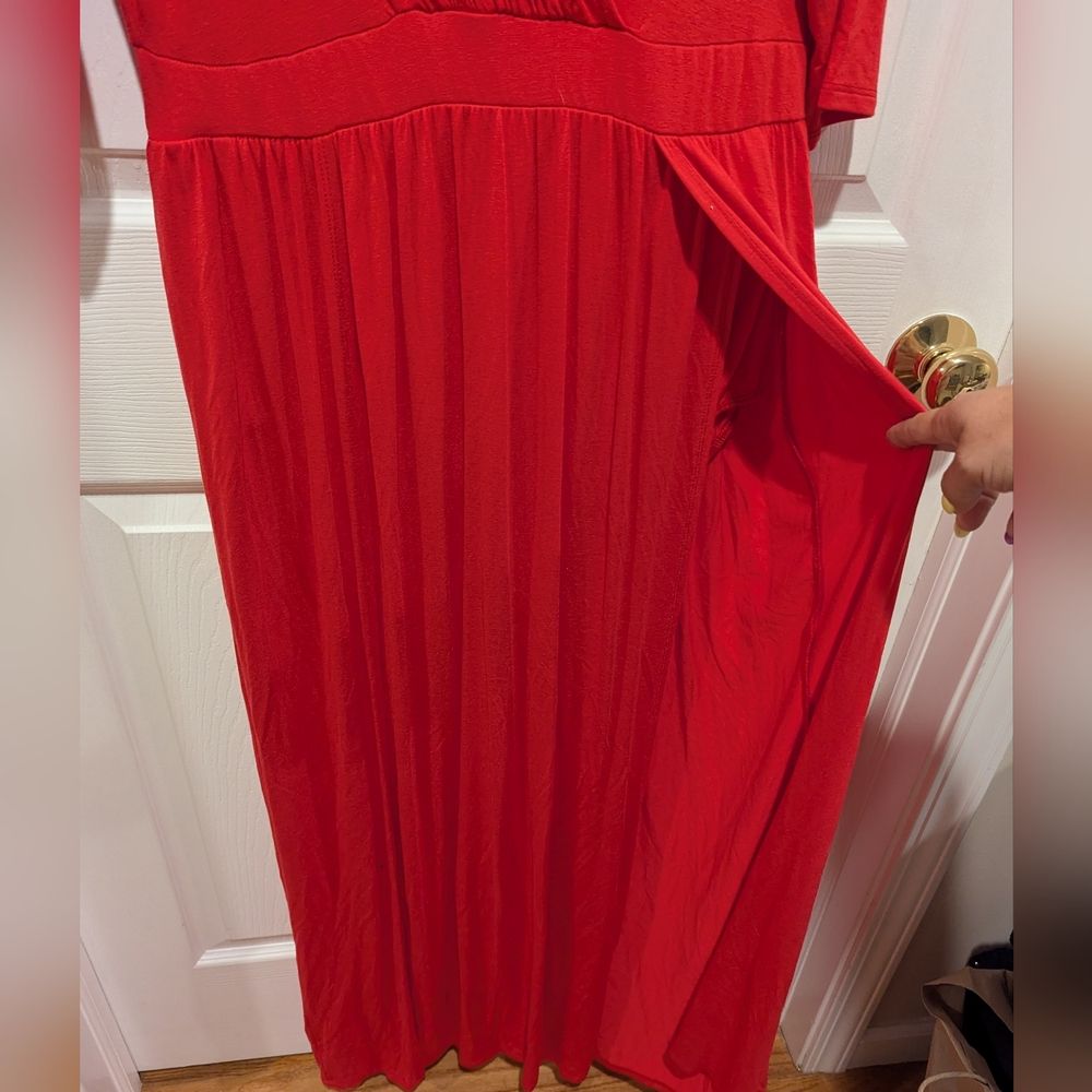 Curvy Sense Size 14 Sexy M-Slit Red Maxi Dress With Bodysuit Glam Going Out — image 6 of 8